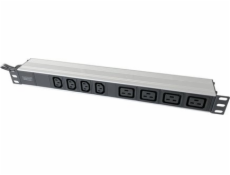 Digitus 1U hliníkový napájecí kabel PDU, montovatelný do racku, 4x C13, 4x C19, 2x 16A zástrčka, 250VAC 50/60Hz otevřený konec | DN-95423