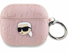 Karl Lagerfeld Karl Lagerfeld KLA3PGKIPP Kryt na AirPods 3 růžový s monogramem a hlavou Karla