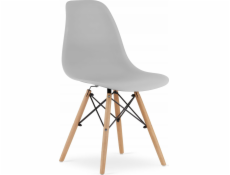 Leobert Židle OSAKA šedá / nohy z přírodního materiálu x 1