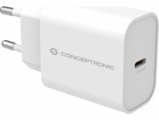 Conceptronic Nabíječka CONCEPTRONIC 1port 25W, USB-C PD bílá