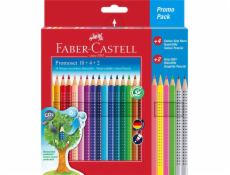 Faber-Castell FABER-CASTELL GRIP 2001 BAREV 18 BAREV + 4 NEONOVÉ BARVY + 2 TUŽKY
