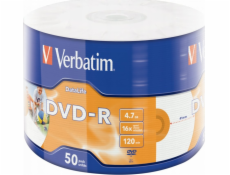 Verbatim DVD-R Verbatim | 4,7 GB | 16x | vřeteno 50 ks | Inkoustový tisk