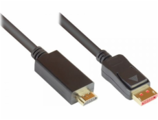 Alcasa Adaptér AV Alcasa DP14-HDMI3 Kabelový adaptér 3m DisplayPort HDMI Černá