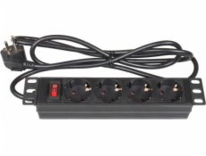 Alcasa Alcasa GC-N0103 Napájecí kabel PDU Power Splitter 4 x síťová zásuvka 1U černý