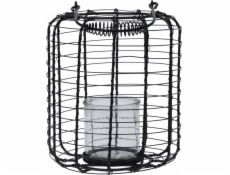 Home Styling Collection Kolekce bytového stylingu Kovová lucerna se skleněným svícnem, O 18,5 cm, černá