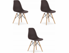 Leobert Židle OSAKA kávová / nohy přírodní x 3