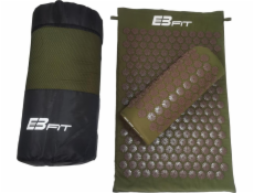 Eb Fit Podložka s polštářem pro akupresuru a jógu, zelená, hnědá, 68x42x2cm EB FIT