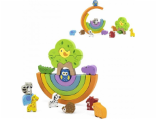 Viga Toys Hračky Viga Dřevěné duhové puzzle VIGA Kreativní Montessori bloky
