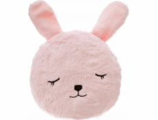 Douceur d`Interieur Dekorační polštář do postýlky, motiv zajíčka, 27 x 27 cm, růžový