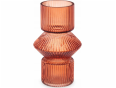 Gift Decor Dárková dekorace Skleněná váza z drážkovaného skla, 9,5 x 16,5 cm