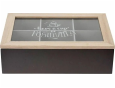Home Styling Collection Dřevěná krabička na čaj z kolekce bytového stylingu, 24 x 17 x 7 cm, černá