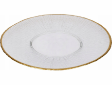 Home Styling Collection Stylingová kolekce Skleněný plochý talíř se zlatým okrajem DATURA, 32 cm
