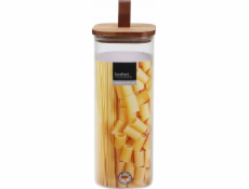 Excellent Houseware Skleněná dóza s dřevěným víkem, vzduchotěsné uzavření