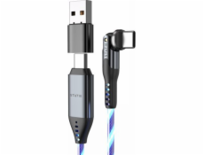 STATIK Statik PowerPivot GloBright Pro USB kabel - USB-C - USB-C 1m, s LED podsvícením