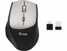 Equip Equip Myš Optische Maus kabellos Dual Adapter USB-C+A R+L sw