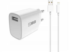 2GO nabíječka 2GO Ladegerät 10,5W 1x USB-A vč. Lightning kabel - bílý