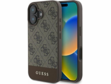 Guess Guess GUHCP16SG4GLBR Tvrdý kryt pro iPhone 16 6.1 hnědý/hnědý 4G se spodním proužkem