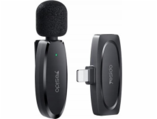 Yesido yesido KR12 mikrofon MEMS mikrofon na Lightning klipu, bezdrátový 2,4 GHz, ČERNÁ