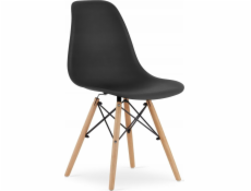 Leobert Židle OSAKA černá / nohy z přírodního materiálu x 3