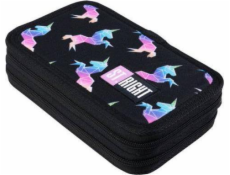 MAJEWSKI Penál Dvojitý penál s vybavením STRIGHT PC-04 Duhoví jednorožci mkmk MAJEWSKI