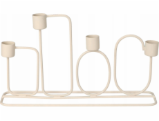 Home Styling Collection Kolekce bytového stylingu Světle šedý kovový svícen pro 4 svíčky, 27 x 15,7 cm