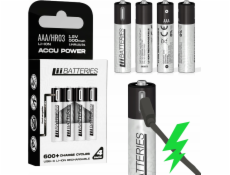 iiBateries LIIBATTERIES AAA LI-ON BATERIE 4 ks