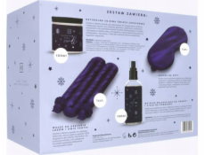 Alkotest HISKIN_SET Sada na dobrou noc přírodní sójová svíčka 100ml + relaxační mlha na tělo a obličej 100ml + kulma a dvě gumičky do vlasů 1 ks + oční maska 1 ks