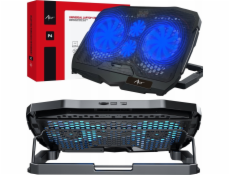 Art Chladicí stojan Stojan na notebook ART P4 s nastavitelným úhlem + 4x otevírání + LED herní