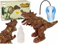 TRITON Figurka dinosaura na dálkové ovládání LeanToys dýchá, parní projektor, hnědá