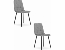 Leobert Židle KARA - světle šedý samet / černé nohy x 2