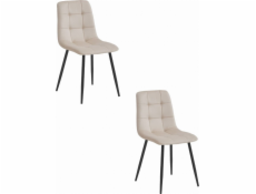 Leobert Židle KARA - béžový samet / černé nohy x 2