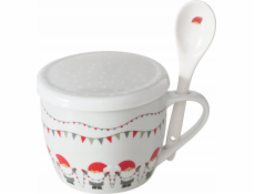Boltze Vánoční jumbo hrnek s víčkem a lžičkou MONTI, 600 ml