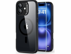 ESR ESR Classic Hybrid Halolock MagSafe Case Set + tvrzené sklo pro iPhone 16 - čiré s černým rámečkem