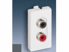Kontakt-Simon Socket K45/2 audio 2xRCA Cinch šedý grafit - K101B/14