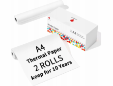 Phomemo Termo papír vložka, 2 role, A4, 210 mm, pro Phomemo M832 M08F / Q22-RMSG10-A4M8 Phomemo Termo papír vložka, 2 role, A4, 210 mm, pro Phomemo M832 M08F / Q22-RMSG10-A4M8