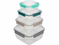 5five KLIC zacvakávací nádoby na potraviny, hranaté, 4 kusy