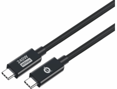 Conceptronic USB kabel CONCEPTRONIC USB-C 4.0 -> C nerezová ocel/nerezová ocel kabel 2,00 m 5A 40Gbps sw
