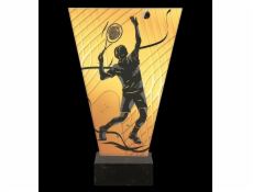 Victoria Sport Monochromatická skleněná trofej na mramorovém podstavci - TENISOVÉ PÁNSKÉ