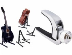Mozos Mozos Kytarový stojan (GSTAND) + kytara Capo Metal Silver