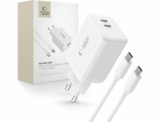 Tech-Protect Nabíječka TECH-PROTECT NC45W-GAN 2PORTOVÁ SÍŤOVÁ NABÍJEČKA PD45W + KABEL TYPE-C BÍLÁ