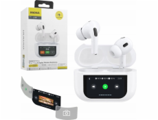 Dudao Bezdrátová sluchátka U19 do uší TWS Bluetooth 5.3 s LED displejem - bílá