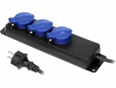 Orno Prodlužovací kabel do dílny s ochranou proti stříkající vodě IP44, 3 zásuvky 2P+Z (schuko) IP44, gumový kabel, H05RR-F 3x1,5 mm?, délka 5 m