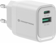 Conceptronic Ladegerät 2Port 33W, 1xUSB-C, 1xUSB-A weiß