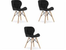 Leobert Sametová židle LAGO - černá x 3