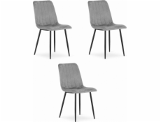 Leobert Židle LAVA - tmavě šedý samet x 3