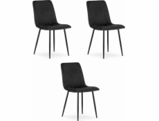 Leobert Židle LAVA - černý samet x 3