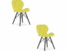 Leobert Židle LAGO Samet - žluté / černé nohy x 2
