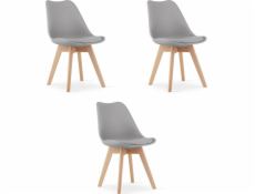 Leobert Židle MARK šedá x 3