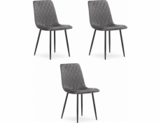 Leobert Židle TURIN - tmavě šedý samet x 3