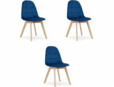 Leobert Židle BORA - tmavě modrý samet x 3